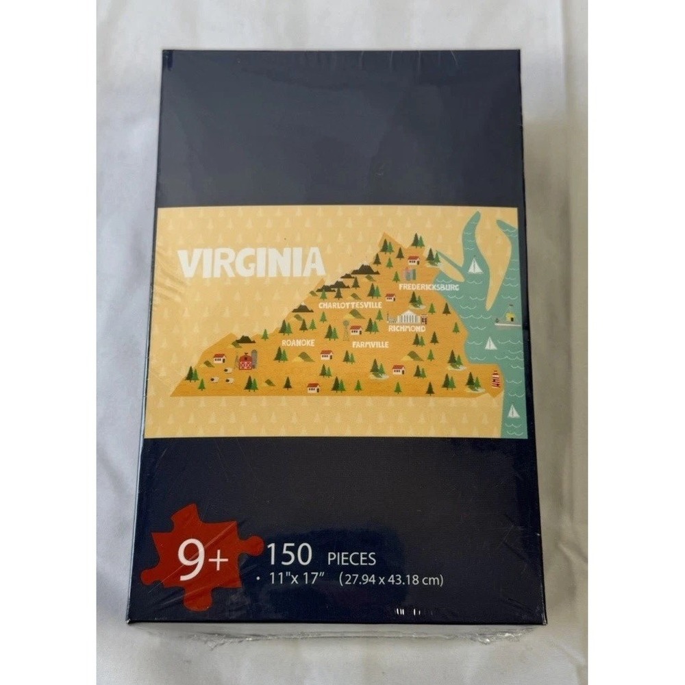 New Virginia Puzzle In Box 150 Pieces Brand New Sealed USA. 11"x17"